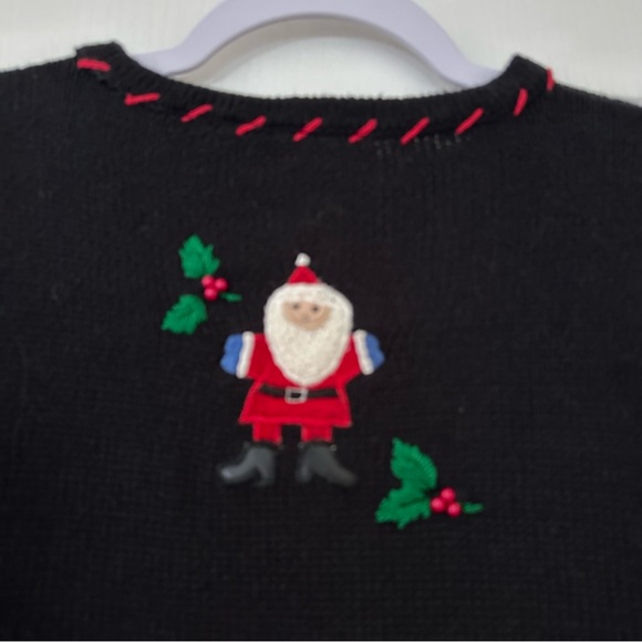 Vintage 90s Basic Editions Embroidered Christmas Novelty Sweater  Medium - Picture 12 of 13